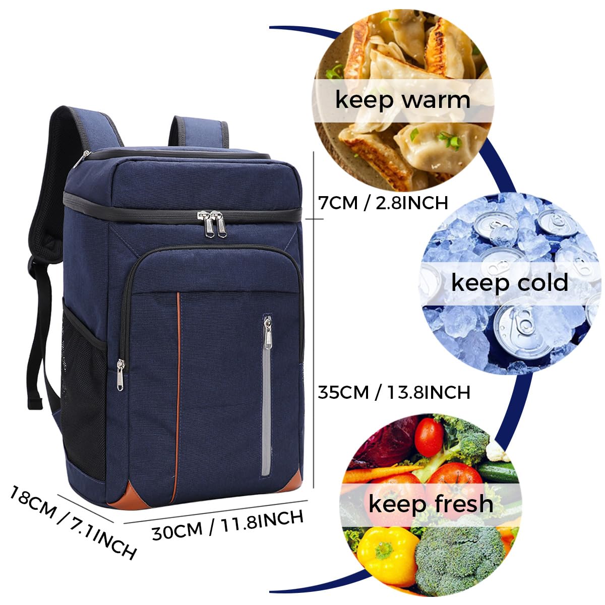 Zaino da Picnic 22 Litri Zaino Termico Porta Pranzo Borsa Frigo Isoterma per Campeggio Barbecue