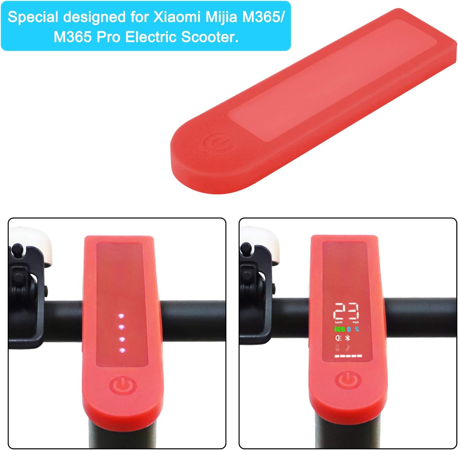 TOMALL Waterproof Silicone Protective Cover Case Central Control Panel Dust Proof Protective Shell Dashboard Cover Protective Compatible for Xiaomi Mijia M365/M365 Pro Electric Scooter
