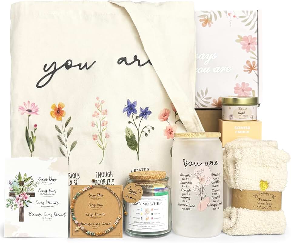 Presentes cristãos para mulheres, presente inspirador de fé religiosa para mulheres, aniversário, presentes católicos, acessórios bíblicos, copo de vidro para presente de Natal