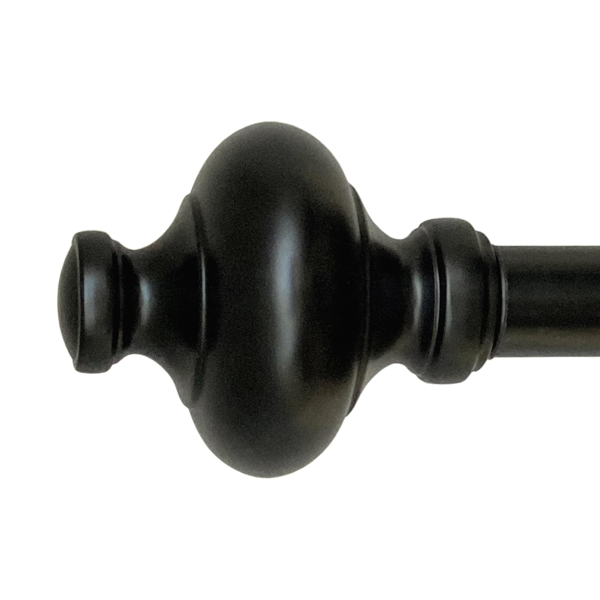 Cardiff 18-36 Inch Adjustable Curtain Rod Set, 1 Inch Diameter in Black