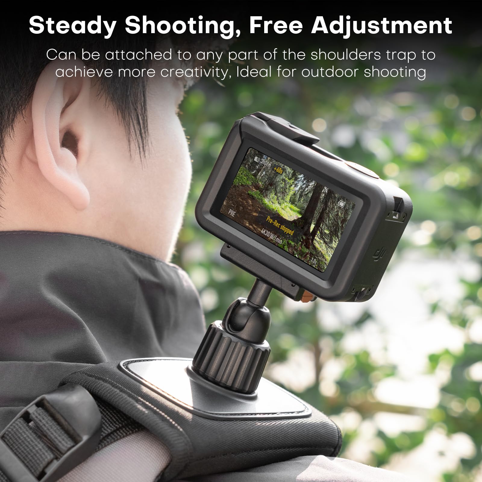 REYGEAK Sangle d'épaule pour DJI Osmo Action 5 Pro/Action 4/Action 3, avec épaulière réglable, système de Fixation de Sangle
