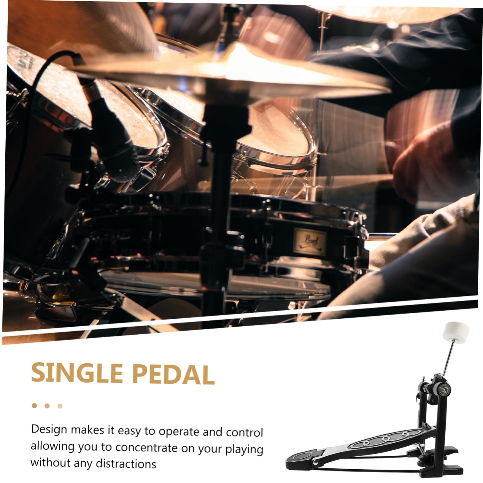 Pedale Singolo per Cassa Batteria in Lega di Alluminio e Ferro Fuso, Accessorio Versatile e Facile da Installare per Set di Tamburi Nero