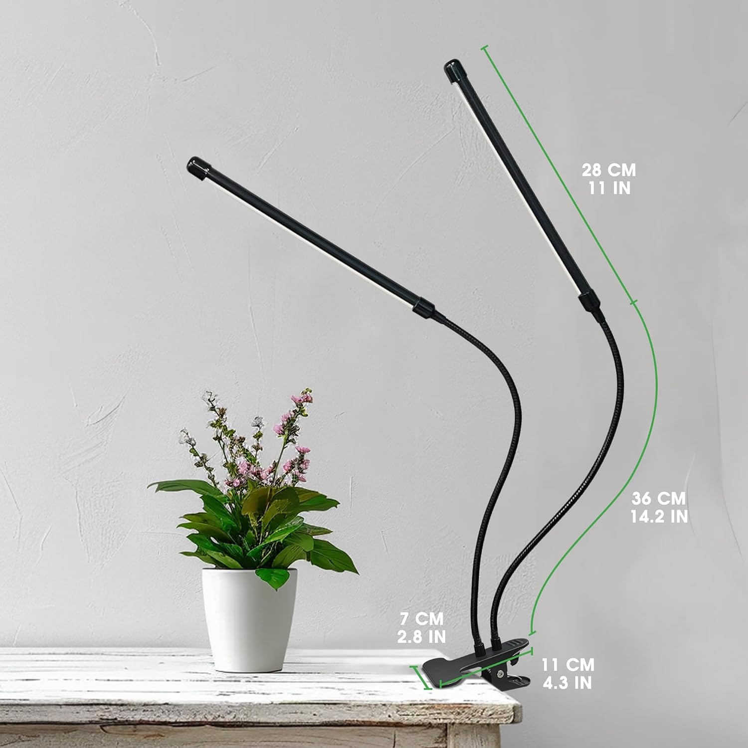 Briignite Upgraded Grow Lights for Indoor Plants Full Spectrum,10-Level Dimmable Clip Plant Growing, Plant Lights for Growing Plants with 6000K & Red LED Grow Light, Auto On Off Timing 3 9 12Hrs