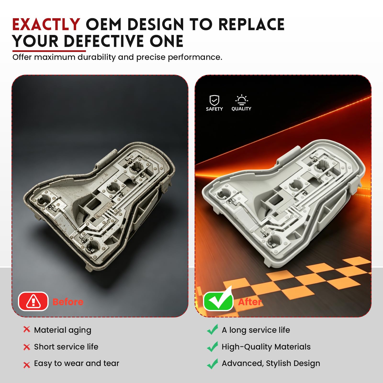 1Paio Portalampada Faro Posteriore per VW Polo 4 9N(9N3) 2005-2010 6Q6945257F 6Q6945258F Portalampade Supporto Lampada Fanale Posteriore (Sinistro + Destro)