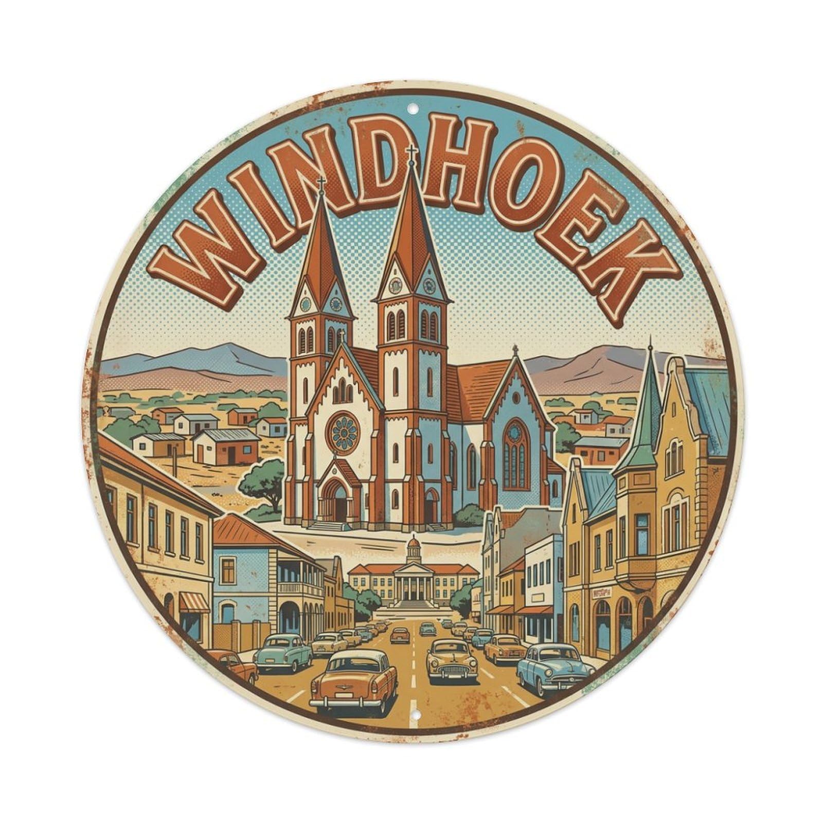 Vintage Travel Namibia Windhoek 1 Metal Tin Sign