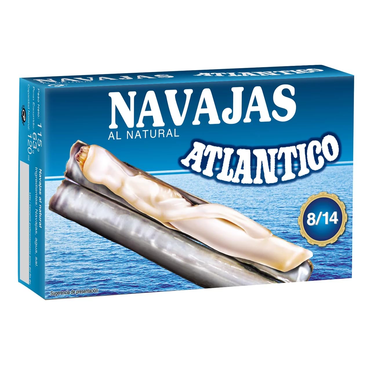 ATLÁNTICO Scheidenmuscheln natur 63 g 9er Pack.