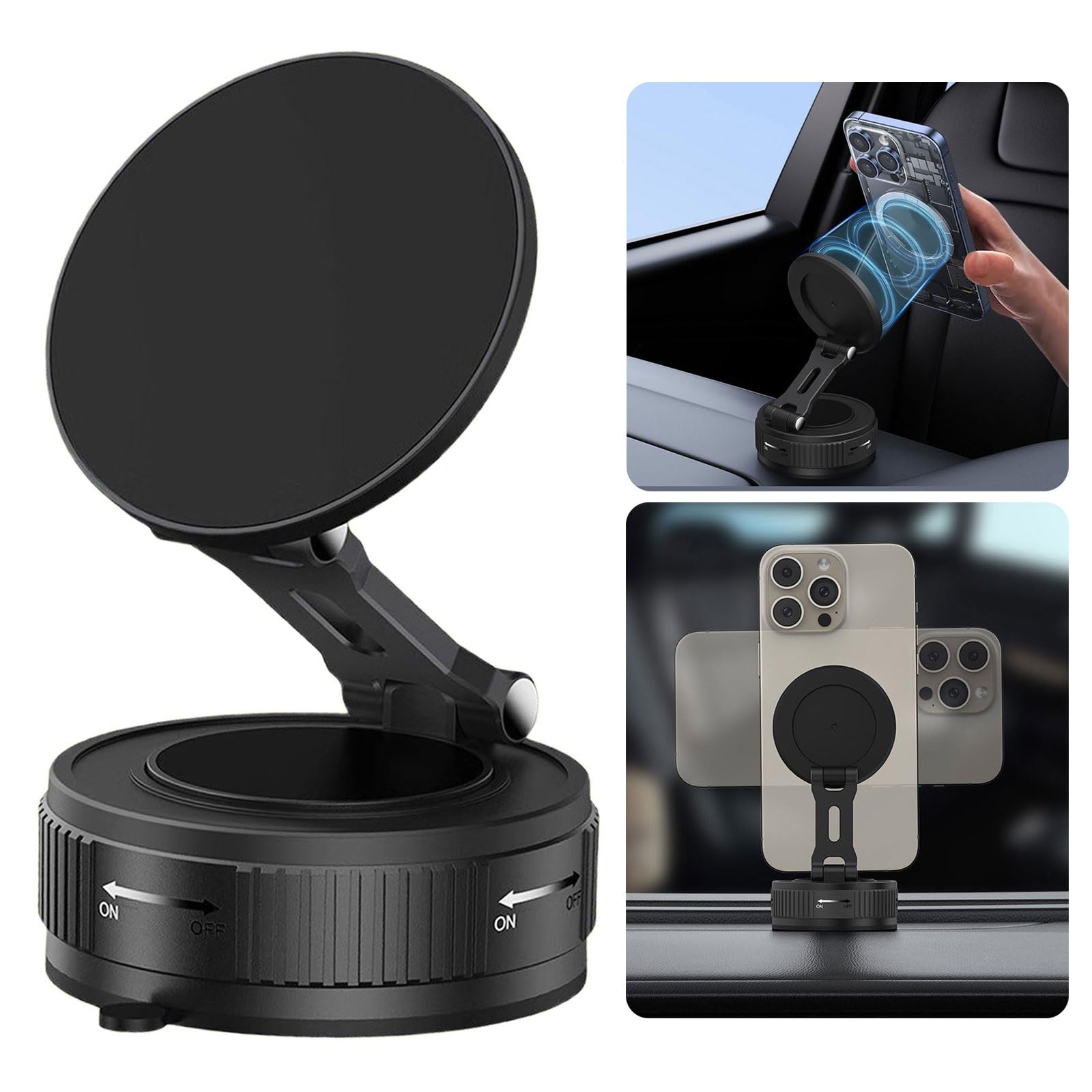 Soporte giratorio de 360 grados para teléfono celular con base de ventosa, soporte de teléfono de 360 grados para un ángulo de visión óptimo, soporte magnético para teléfono