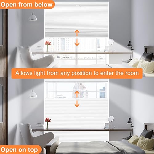 Miniatura 4 de Persianas celulares opacas con una sola celda de 1.5 pulgadas para oficina en casa, dormitorio, sala de estar, baño, persianas plisadas para