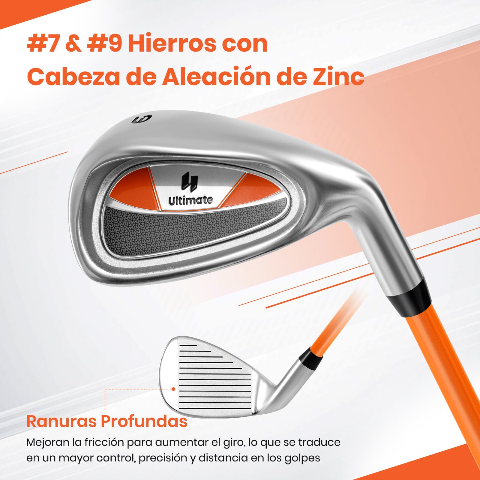 GYMAX Juego Completo de Palos de Golf, con Madera de Fairway #3, Hierros #7 y #9, Putter, Bolsa de Golf Portátil con Soporte y Funda Protectora de Lluvia