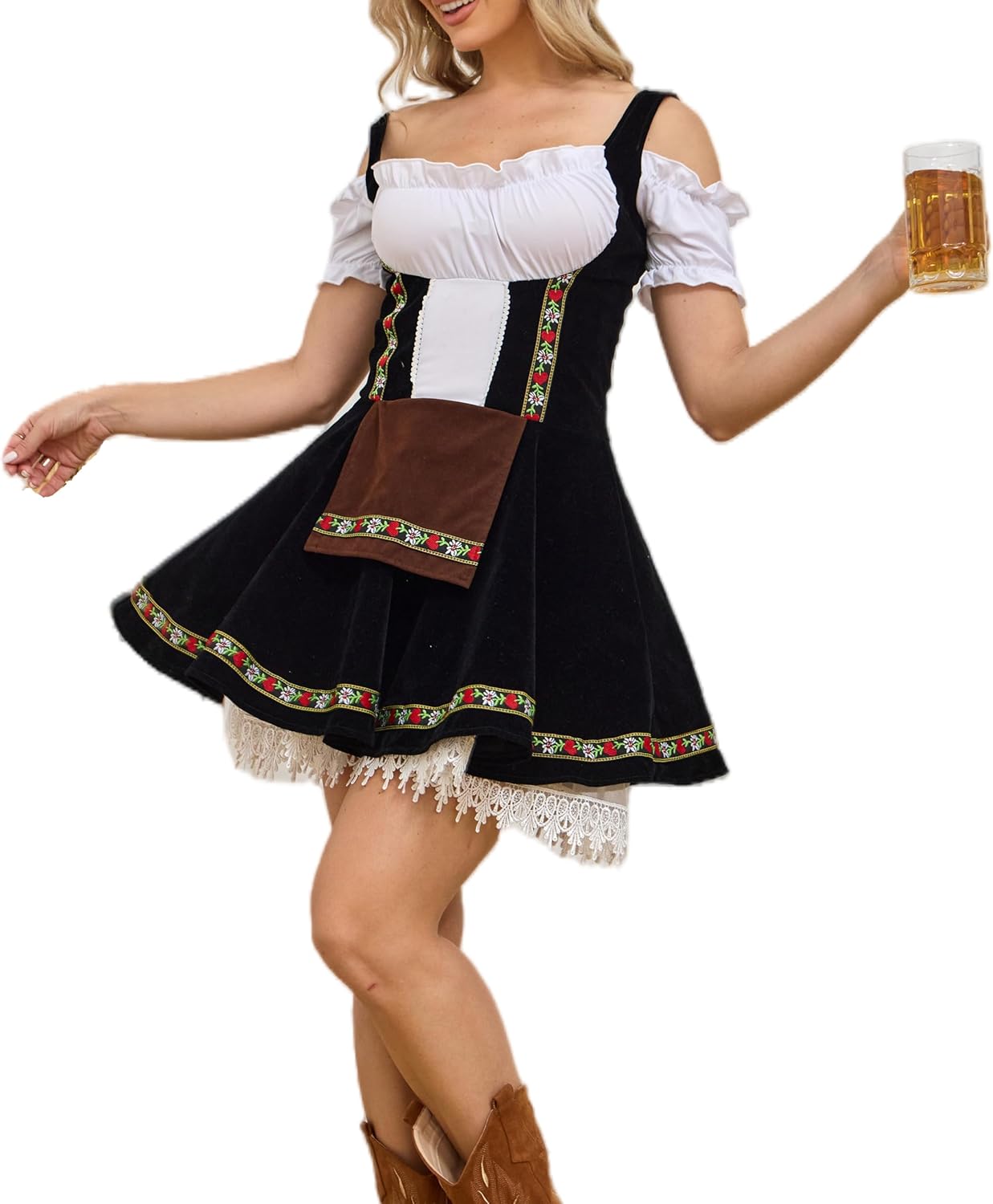 Oktoberfest Costume Women Dirndl Dress for German Traditional Bavarian Outfit Halloween Festival Carnival