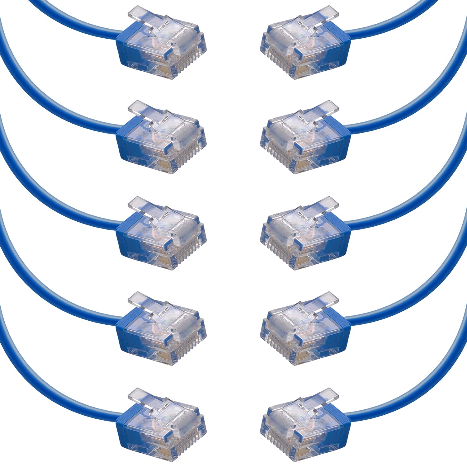 Cat6A UTP Super Slim Ethernet Network Cable 32AWG 550MHz, Patch Cable, 10Gigabit High Speed LAN Ethernet Cable (10Ft, Black, 10-Pack)