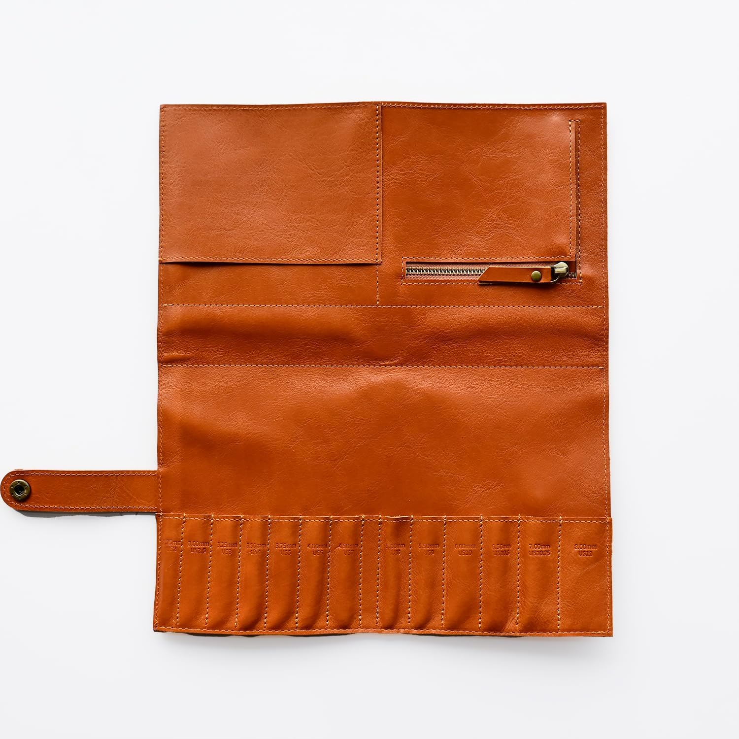 Tarim Genuine Leather Interchangeable Needles Case, Roll-Up Organizer with Multiple Slots