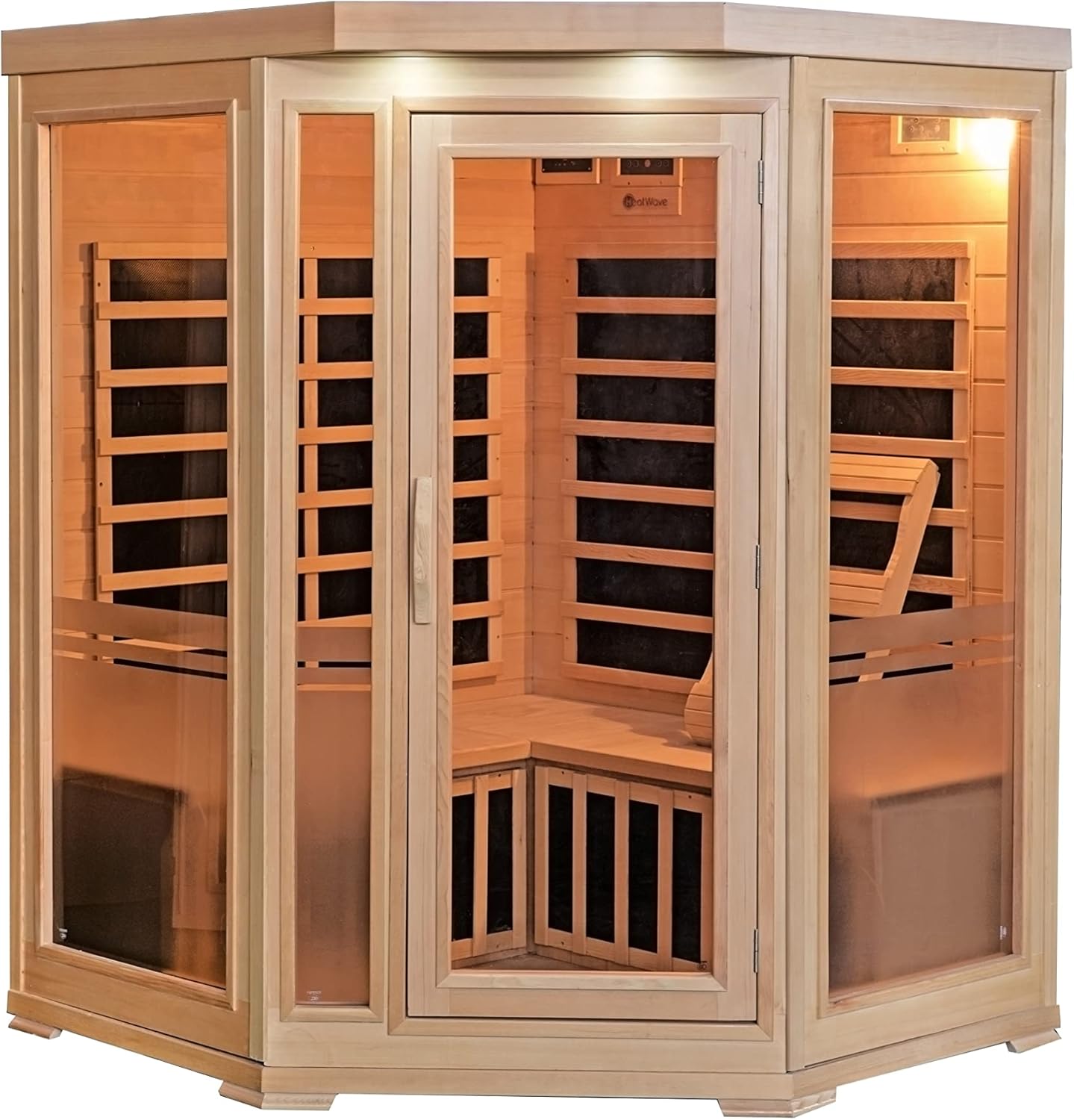Sonoma 3-Person Natural Hemlock Infrared Corner Sauna