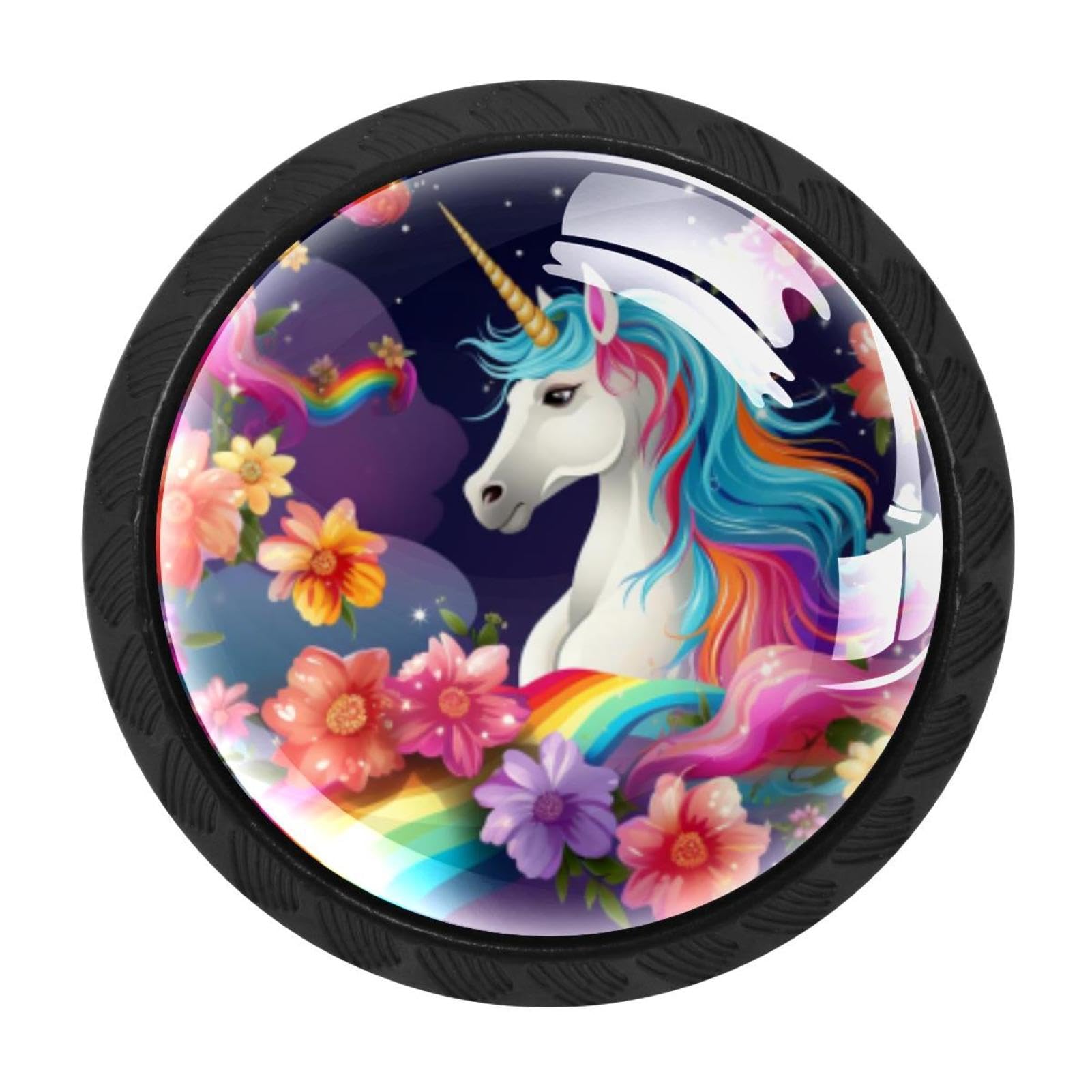 Chenzzzz Multicolored 12 4 Pack Rainbow Unicorn Drawer Knob Cabinet Hardware