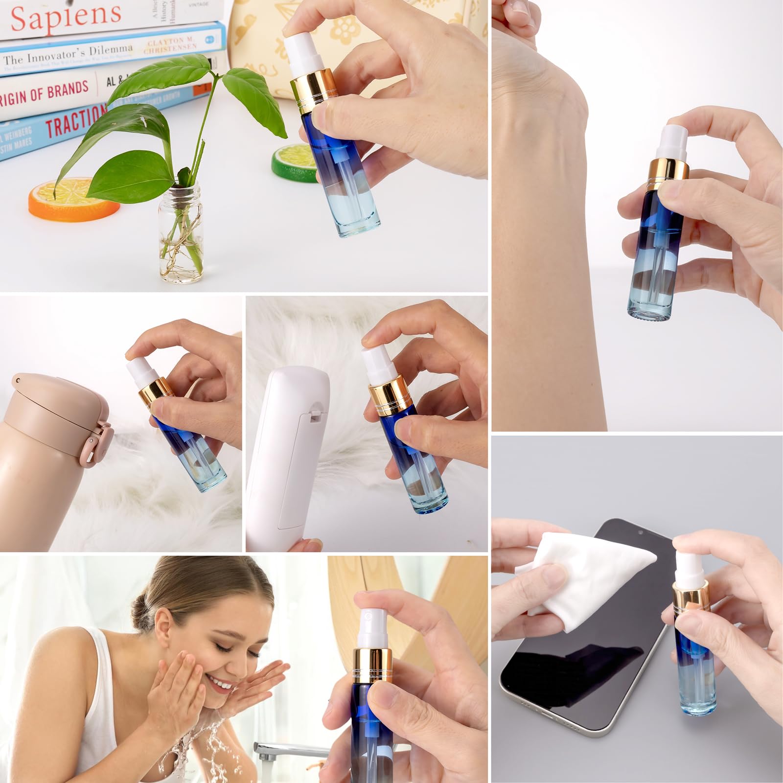 12 Stück Glas-Sprühflaschen - 10 Ml, Feiner Nebel, Für Parfüm & ätherische Öle