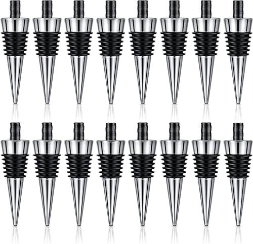 Honeydak Tapón de botella de metal de 16 piezas, kit de tapón de botella de vino de acero inoxidable en blanco, reutilizable, para guardar vino,