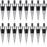 Honeydak 16 Pieces Metal Bottle Stopper Blank Stainless Steel Wine Bottle Stopper Kit Reusable Wine Saver Corks Hardware for Wedding Party Bar Turning