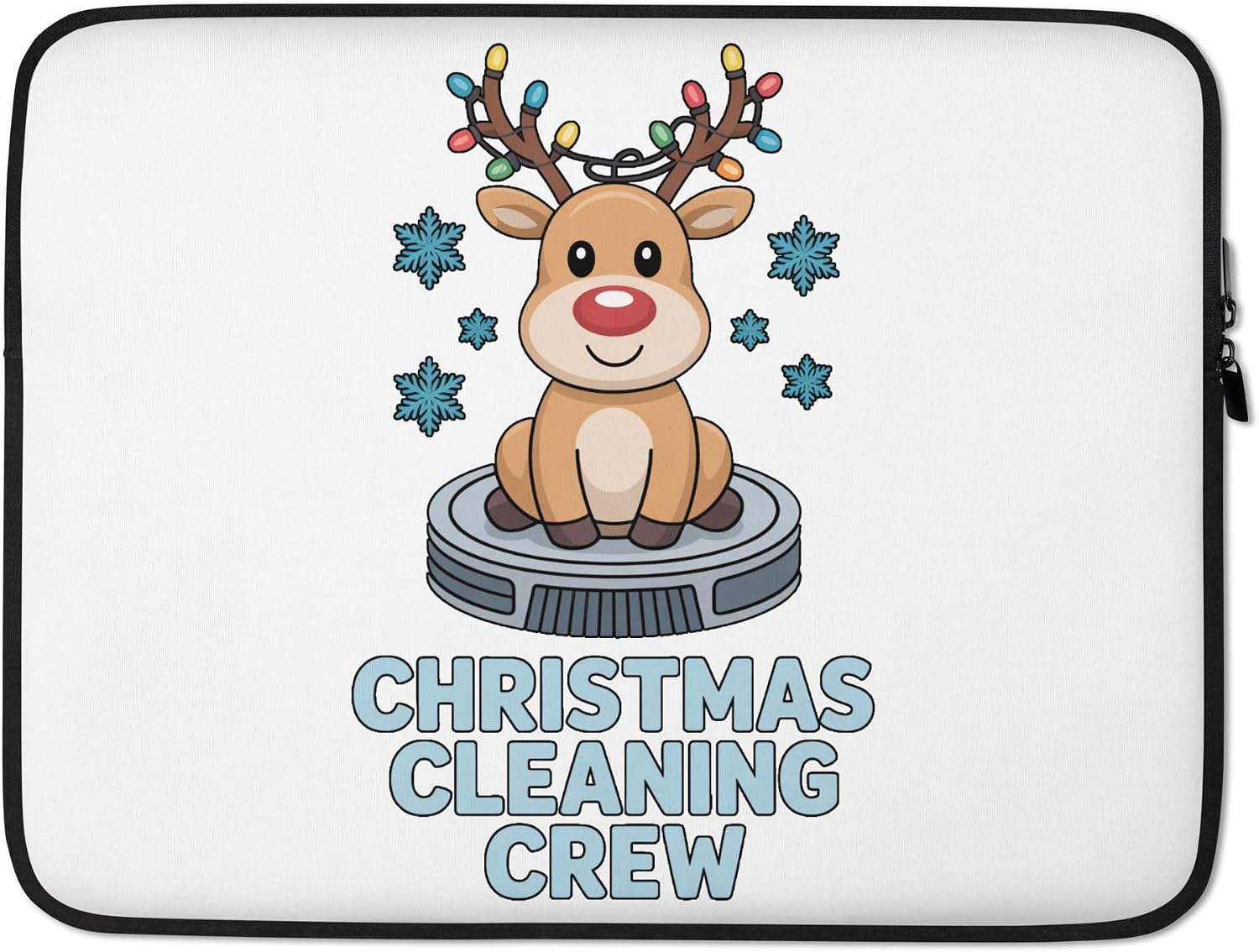 Christmas Cleaning Crew Reindeer Robot Vacuum Graphic Laptop Sleeve
