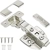 TOUCH Cabinet Hinges 1 Pair, 2 PCS Frameless Cupboard Door Soft Close Hinges 12 Inch Overlay Concealed European Clip-On Hinges for Kitchen Cabinet 3D Adjustable with Dowels