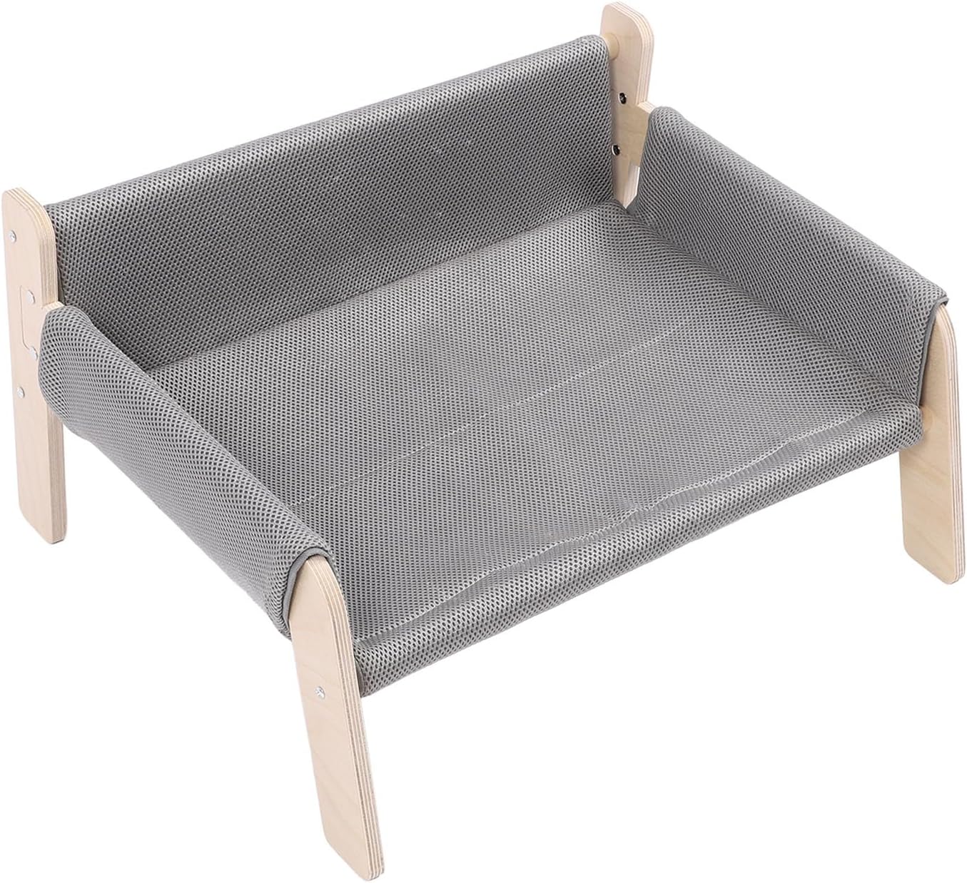 ZJchao Pine Wood Pet Couch Bed Stylish Look Versatile Elevated Cat Dog Sofa Bed for Home Indoor (Gray)
