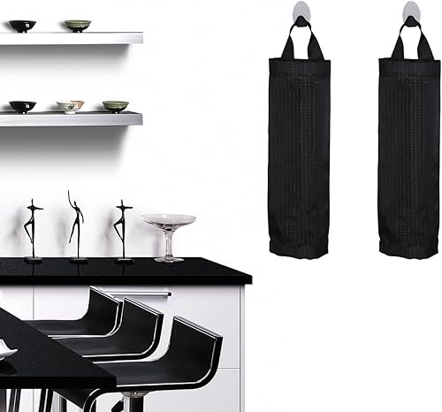 Miniatura 8 de Bolsa de basura de malla para bolsas de plástico, dispensadores, 2 unidades, plegables, colgantes, bolsas de basura, organizador de reciclaje de