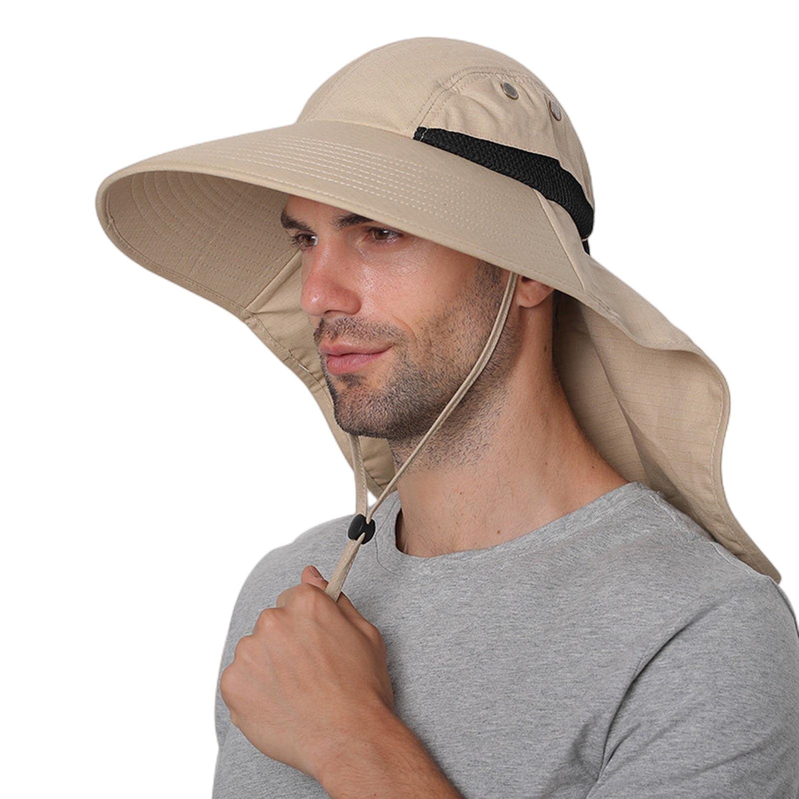 Sombrero de pescador de verano para hombres y mujeres, sombrero de algodón con solapa para el cuello, protección al aire libre, ala ancha, sombrero de pesca