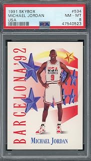 Michael Jordan Team USA 1991 Skybox Basketball Card #534 PSA 8 Graded | NBA Basketball Card