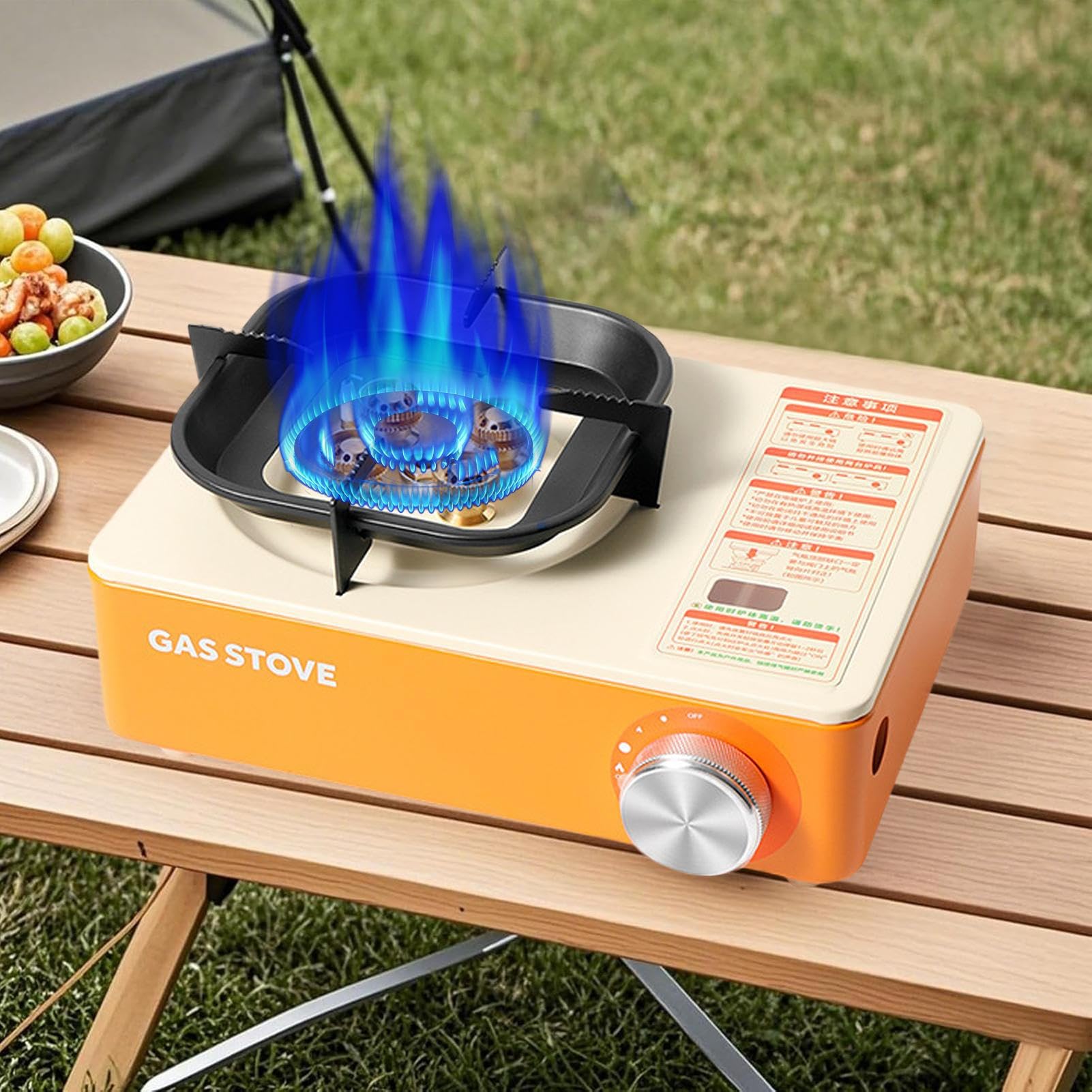Camp Stove – Hornillo de camping con de transporte, 6000 W, potente y portátil, para montañismo, senderismo, viajes en , pícnic, expedición