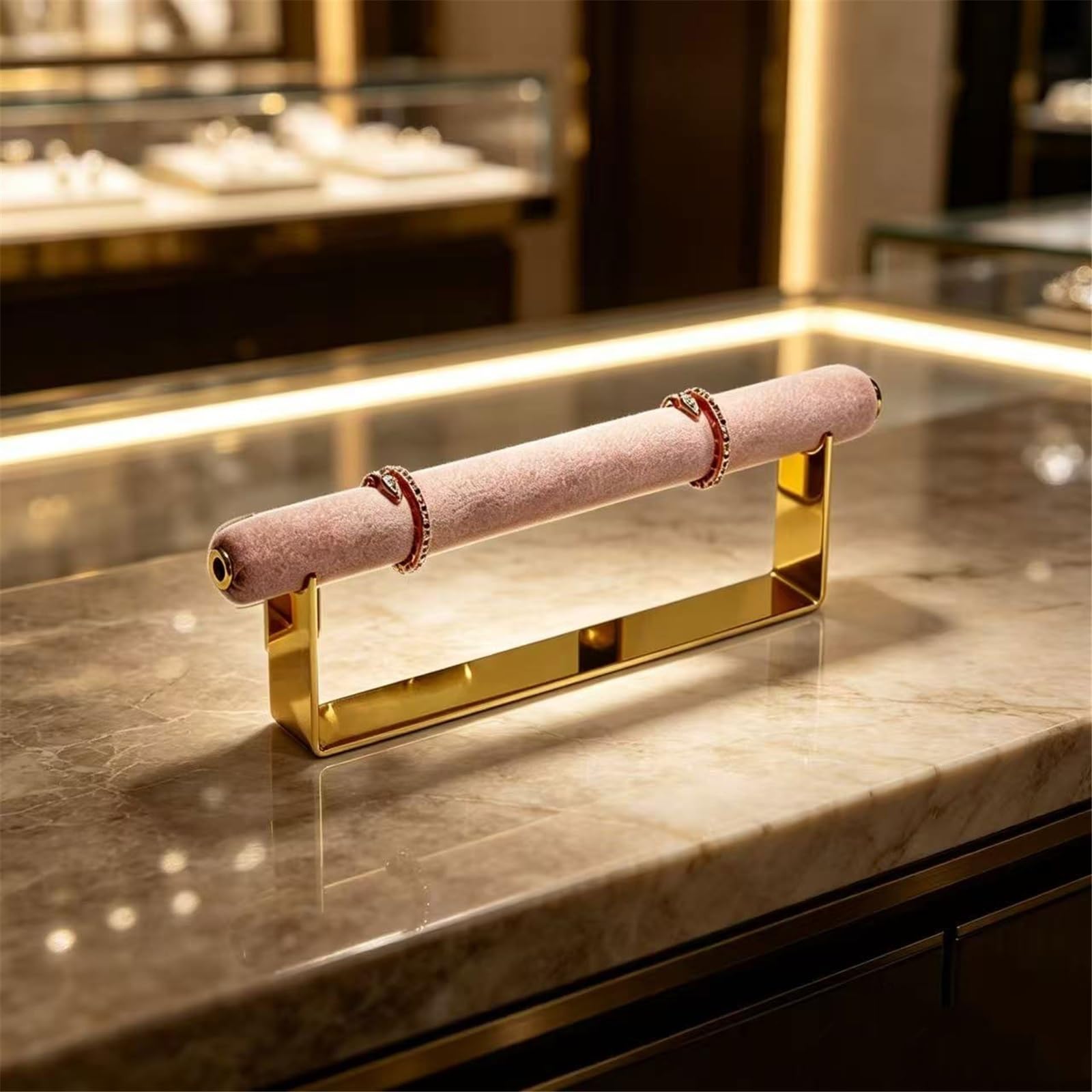Stojak na biżuterię Ring Display Holder Velvet Metal Organizer Stand