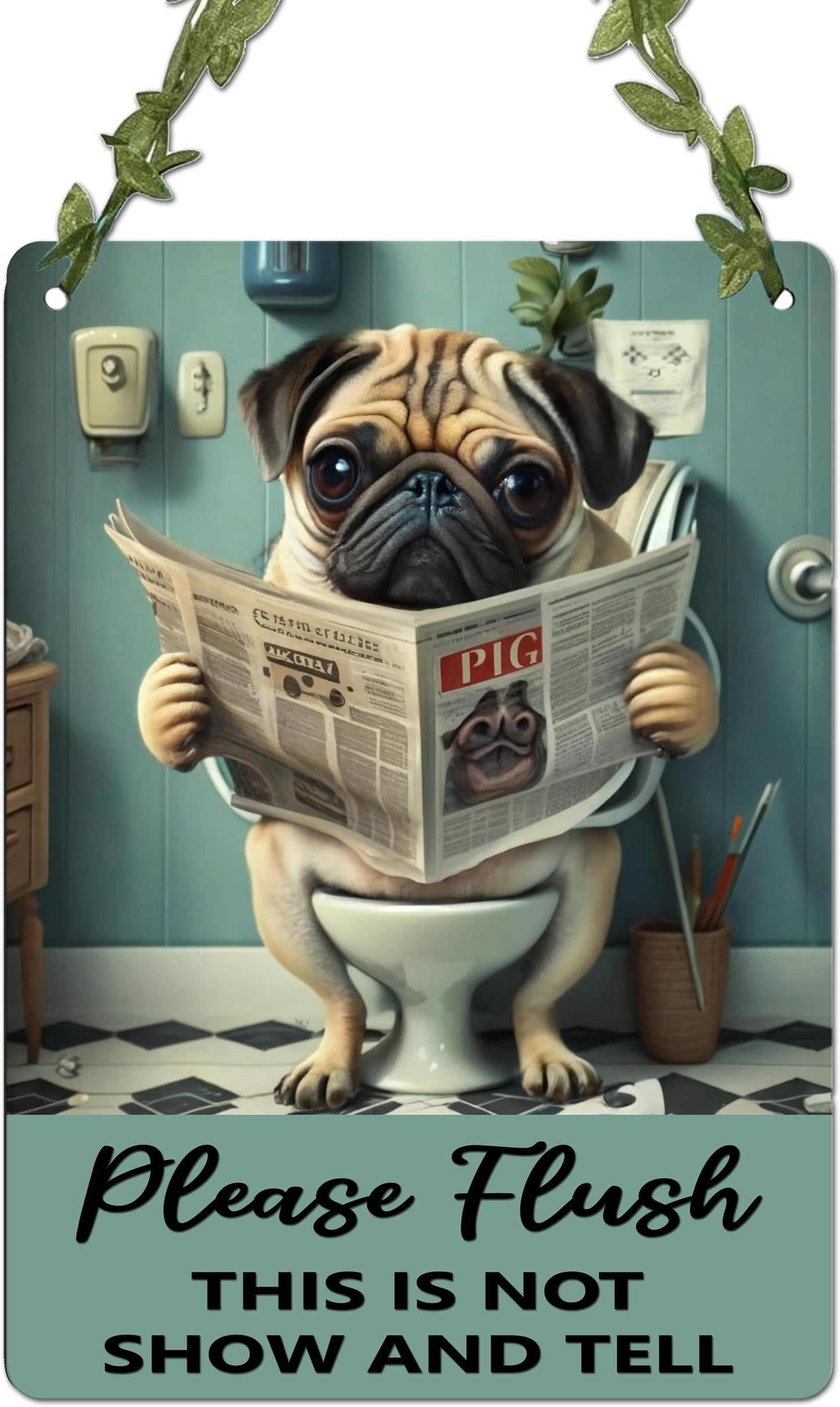 AR Creative Please Flush - Funny Wall Hanging For Home Decoration, Motivational Quotes MDF Wooden Wall Art, Bathroom Quotes, Home, Office Decor, Wall Wood Hanger (7.87 inch x 11.41 inch)