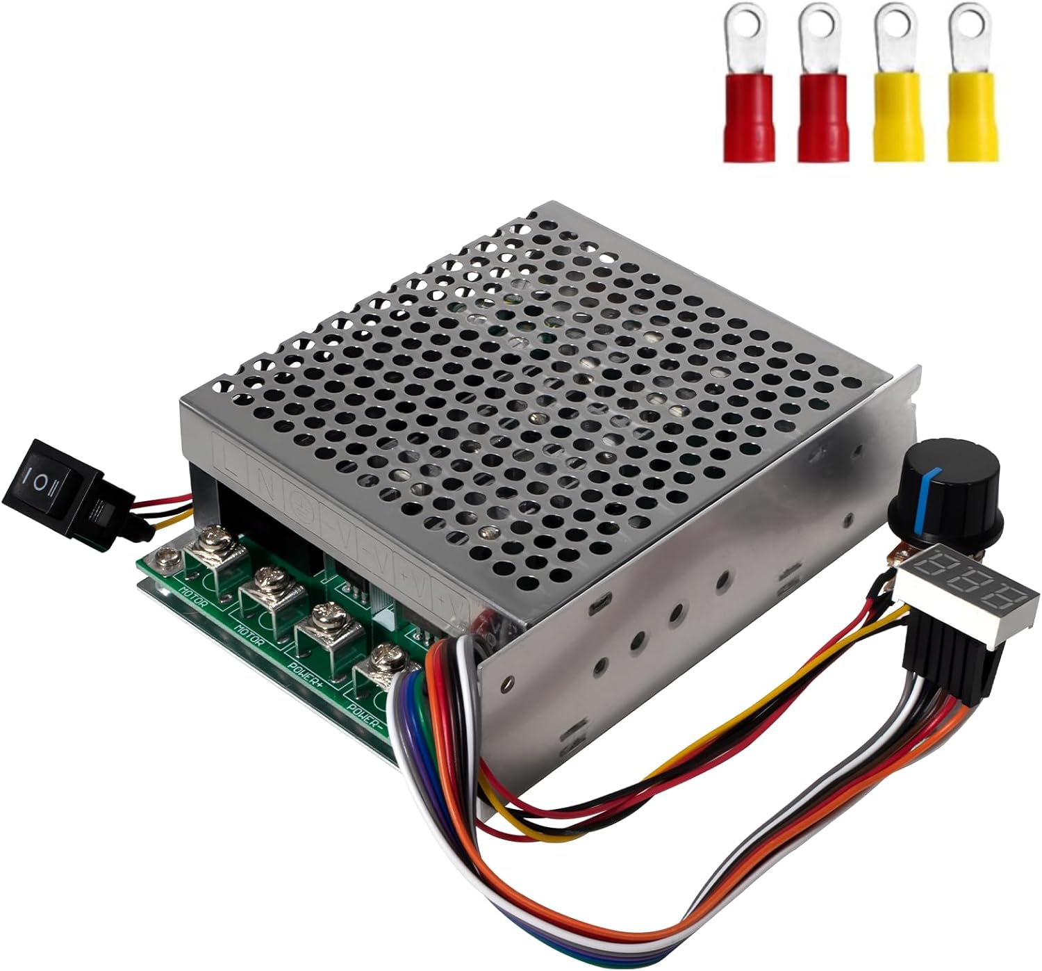 MAKERELE Adjustable Digital Display PWM DC Motor Speed Controller, 60A Rated/100A Max/DC 10V-55V Brushed Motors Speed Regulator Switch Control, Compatible with 12V-48V Systems