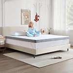 2 Inch Mattress Topper Full, Ventilated High Density Pad Foam Mattress Topper with Removable Washable Cover, 54 * 75 Inch