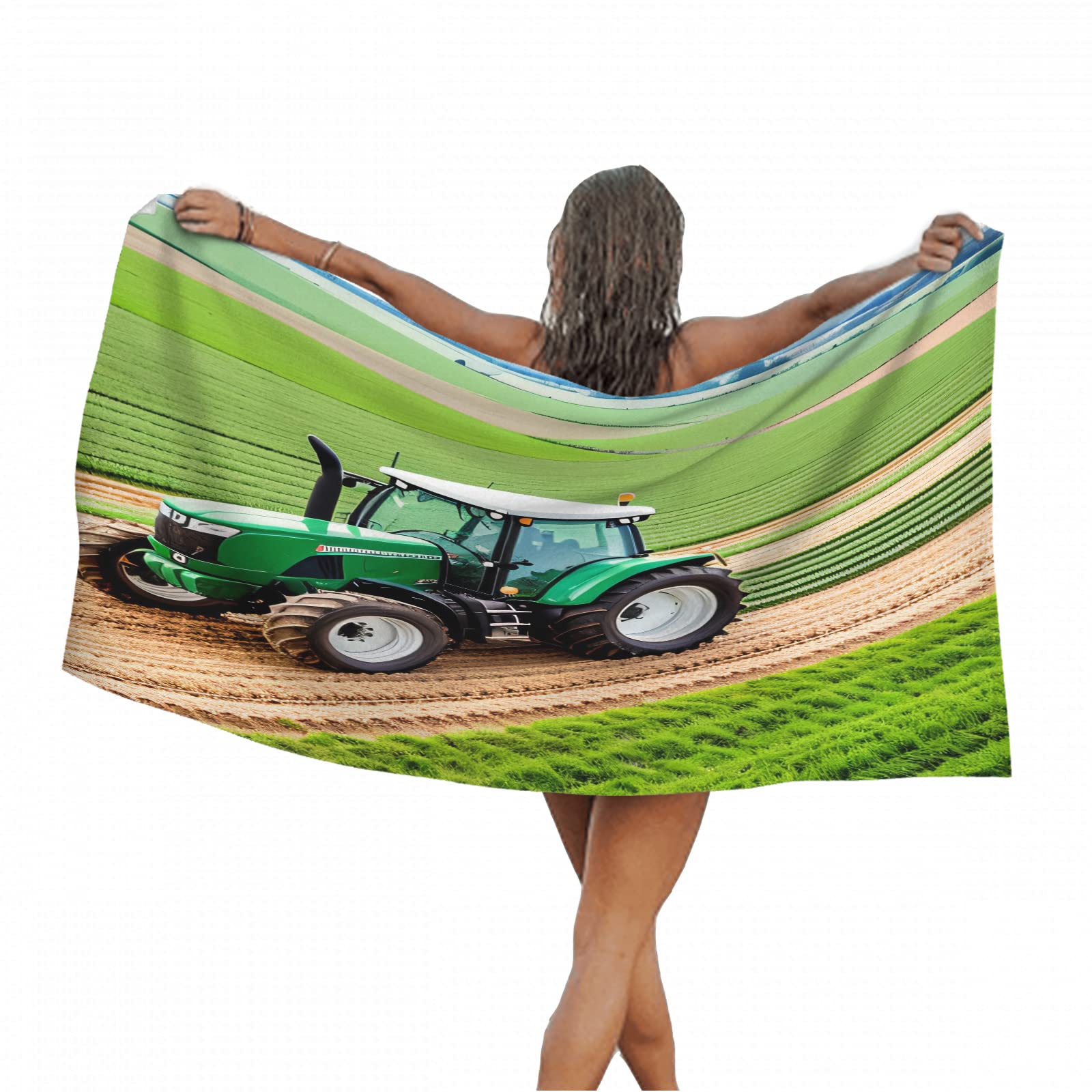 Beach Towel With Car & Tractor Print – Super Absorbent Microfiber, Quick-Dry, 52x32 Inches - View #5