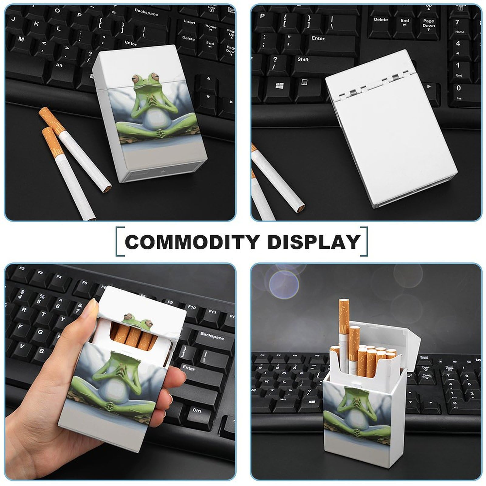 Amazon.com: Funny Yoga Frog Cigarette Case Portable Waterproof Cigarette Box  Plastic Normal Size Pocket Cigarette Box Holder Flip Open Storage Case for  Men Women : Health & Household