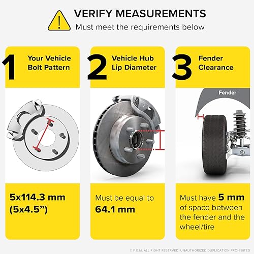 Miniatura 3 de StanceMagic 2 piezas Espaciadores de rueda centrados en el cubo de 5 mm 5x114.3 (altura de 64.1 mm) Compatibles con Acura Honda ILX RL RSX TLX TSX