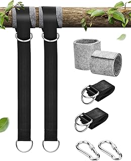 BlueFire Tree Swing Straps, 316cm Extra Long Hammock Tree Straps With 2 Heavy Duty Safety Lock Carabiner Hooks & D-rings, Perfect for Hammock Hanging Kit Straps,Holds Up to 1000KG