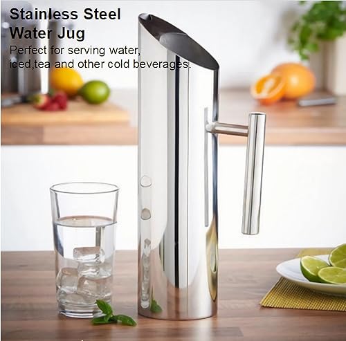 Miniatura 4 de Jarra de agua de acero inoxidable con protector de hielo, jarra de bebida fría, bolsa de agua potable fría de 1.5 litros con asa, herramienta para