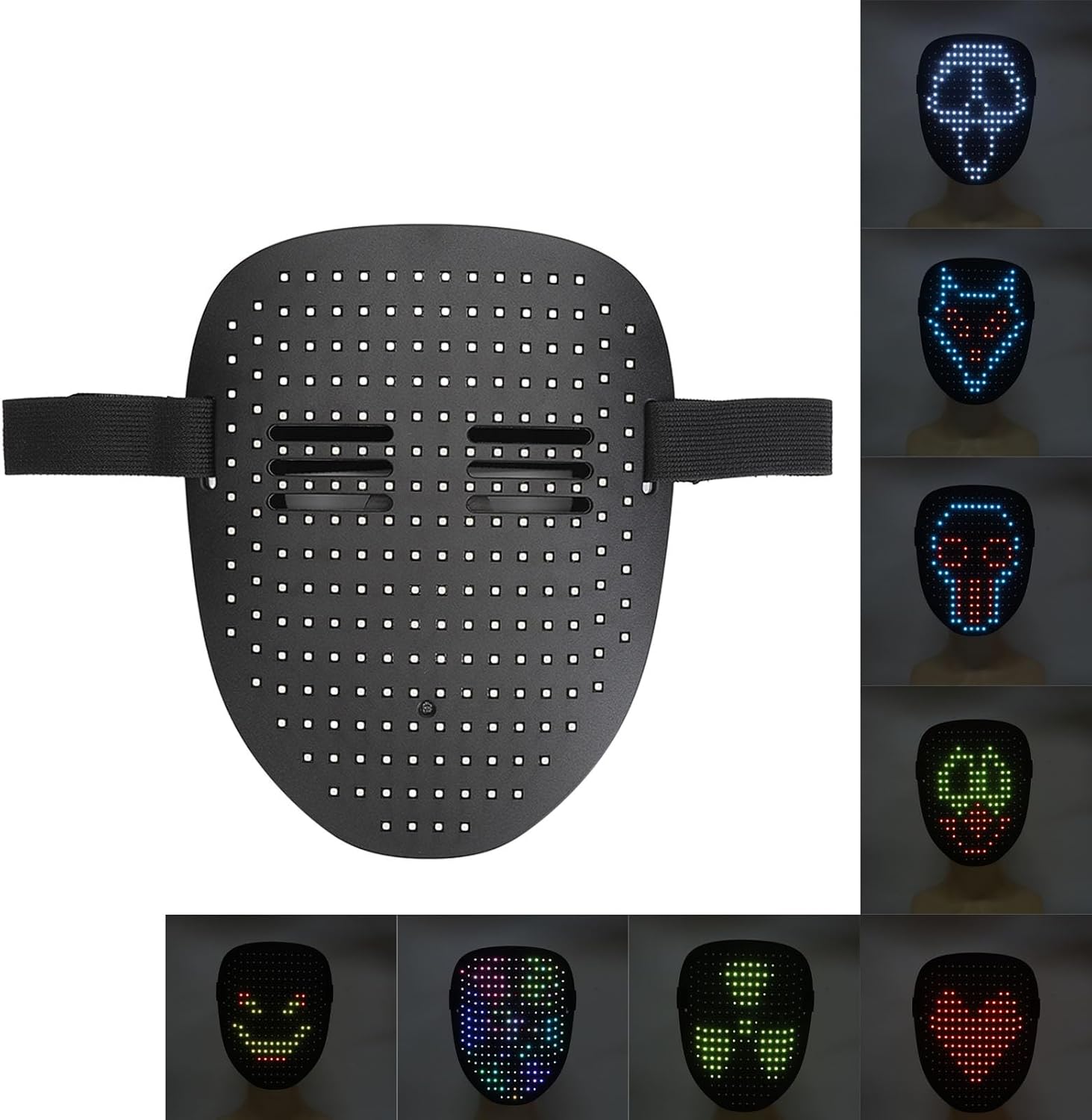 LED Mask, Light Up Mask with Gesture Sensing, 25 Dynamic & Static Modes, Face Transforming Masks for Cosplay Party LED Mask, Light Up Mask with Gesture Sensing, 25 Dynamic & Static Modes, Face Transforming Masks for Cosplay Party