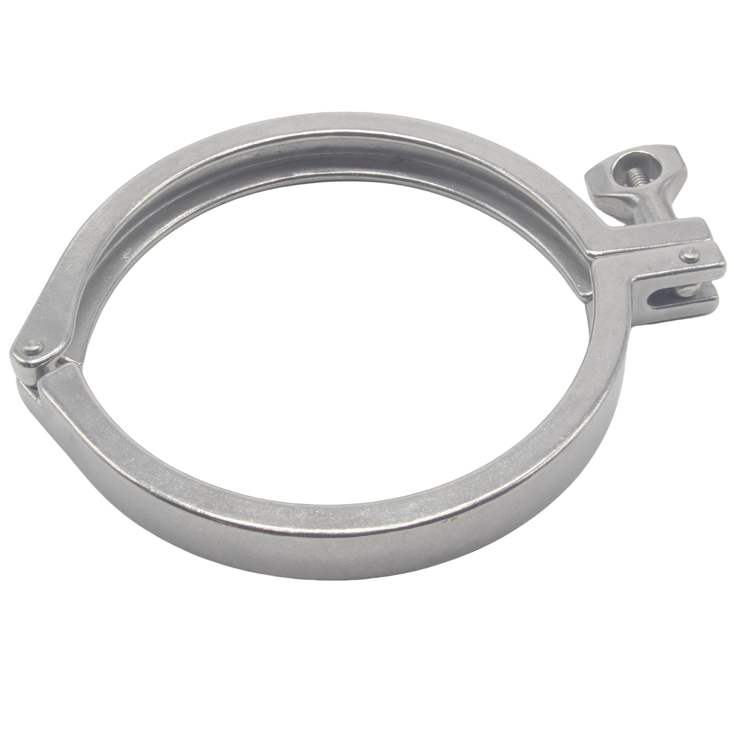HFS(R) 6" Sanitary Tri Clamp, Stainless Steel 304, Single Pin Heavy Duty Tri Clover with Wing Nut for Ferrule TC, About 660g Each (Tube OD: 6")