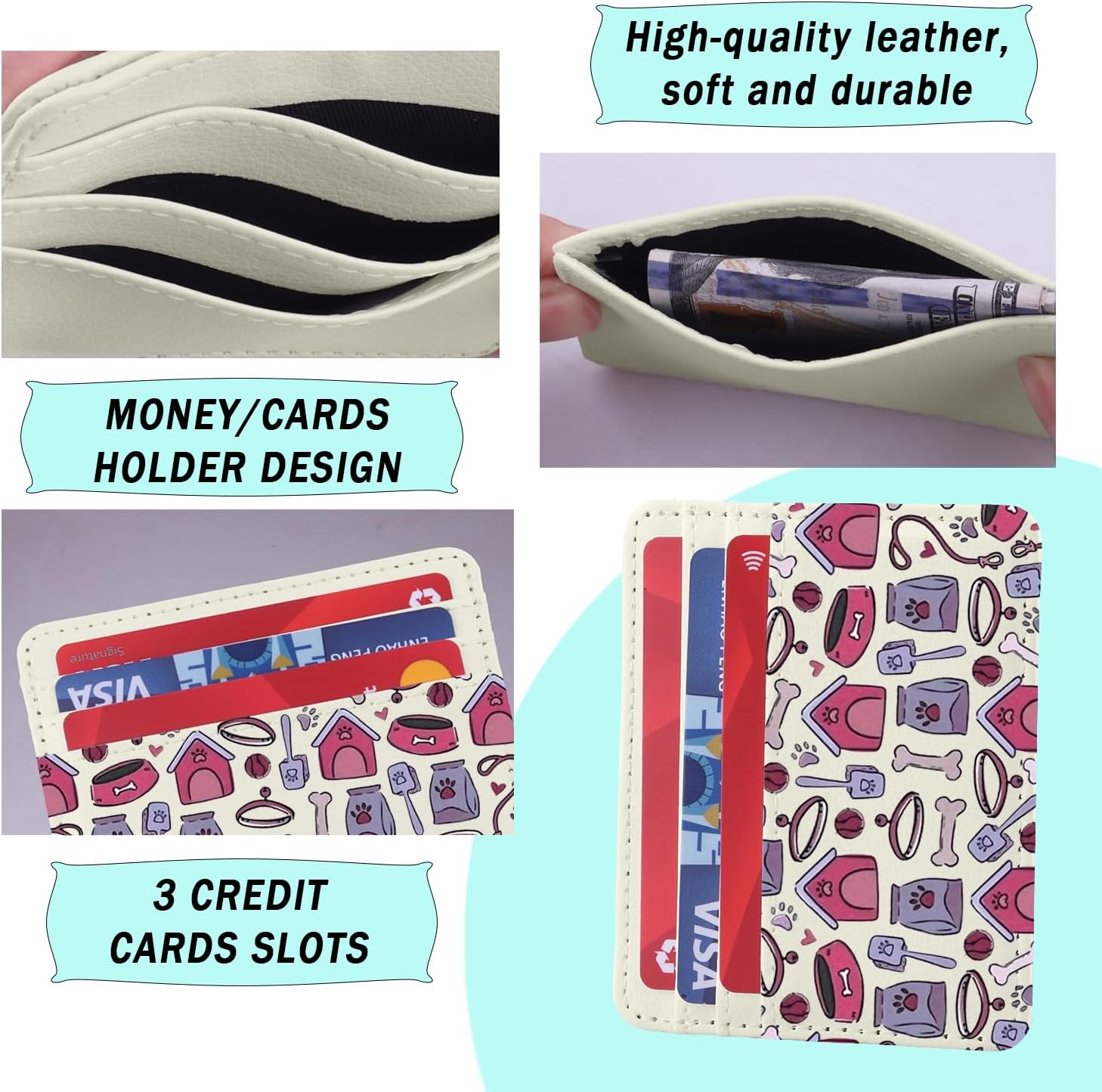 ENSIANTH Dog Mom Card Holder Pet Lover Gifts In My Dog Mom Era- Mother’s Day Gift Animal Paw-Puppy Mama Credit Card Wallet (Dog Mom CH)