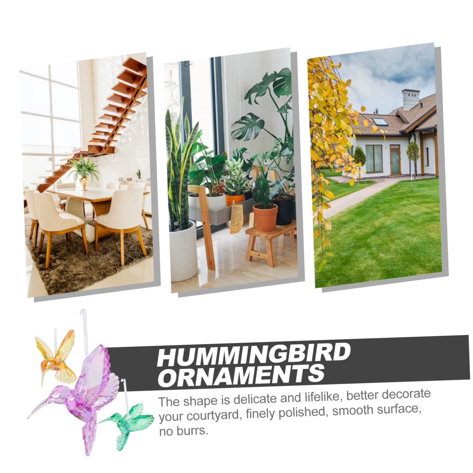 STOBAZA 9stücke Teiliges Hummingbird Ornament Transparentem Irideszentem Design Dekorative Vogelanhänger Für Weihnachten Hochzeiten Und Partys Für Wohnräume Und Garten