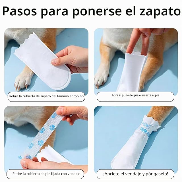 Foto 3 de 6 de 20 Piezas Zapatos Desechables para Perros, Calcetines Desechables para Perro, Botas Desechables para Perro