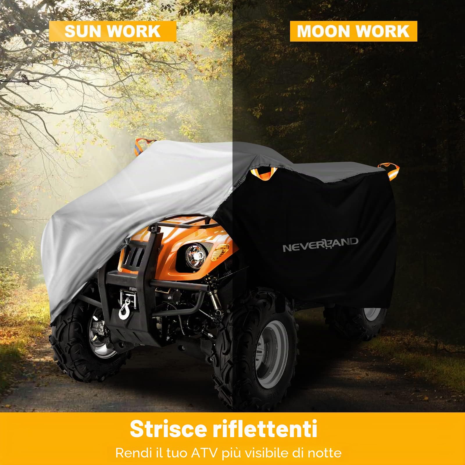 NEVERLAND Copertura impermeabile ATV, resistente agli strappi, 4 ruote, protezione per tutte le condizioni atmosferiche, adatta per la maggior parte delle ATV Quad Bike, 210x120x115cm(XL)