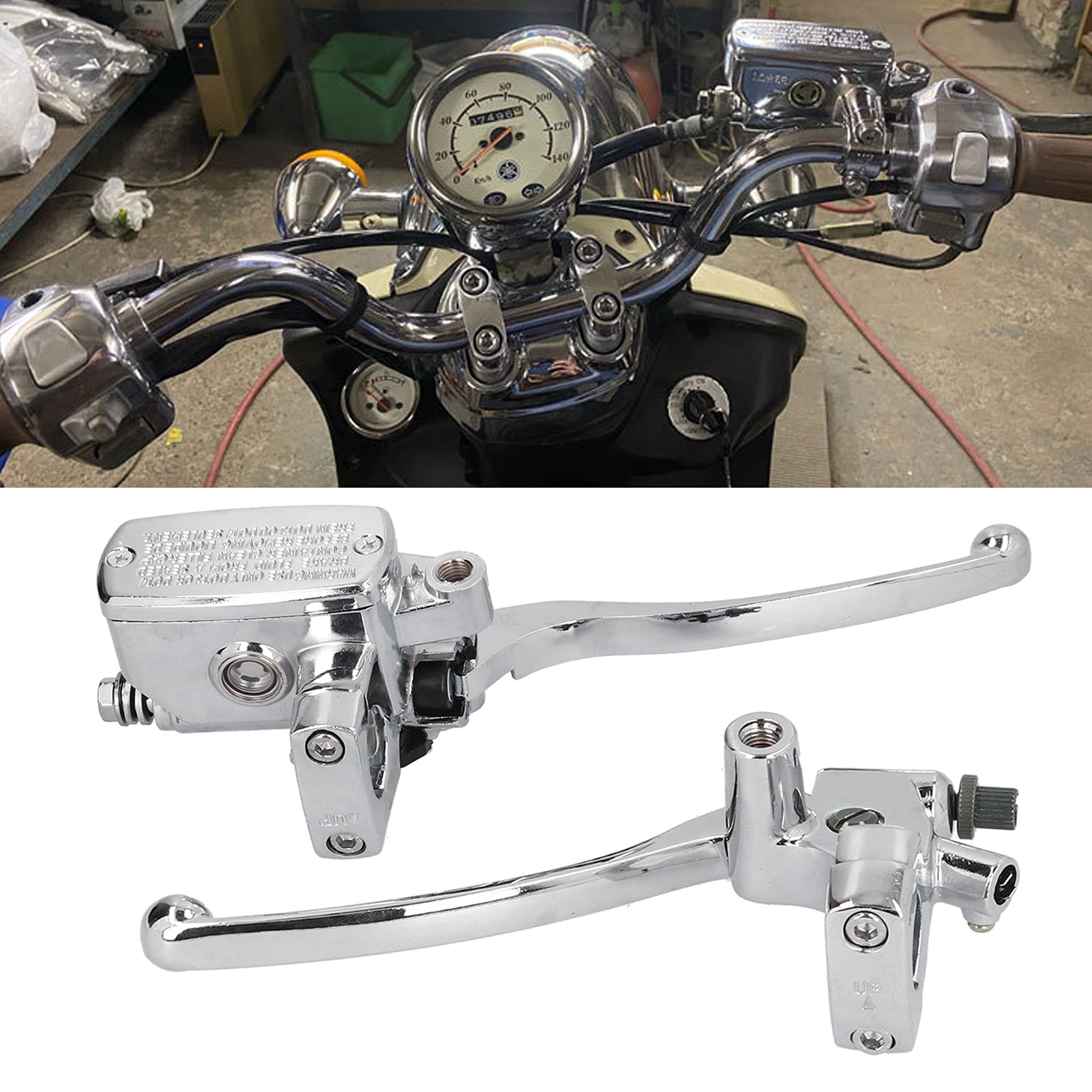 Akozon Leva Principale della Frizione del Freno 2 Pezzi 1 Pollice Manopole della Leva del Freno della Leva della Frizione Accessorio Universale in Lega di Alluminio per Moto