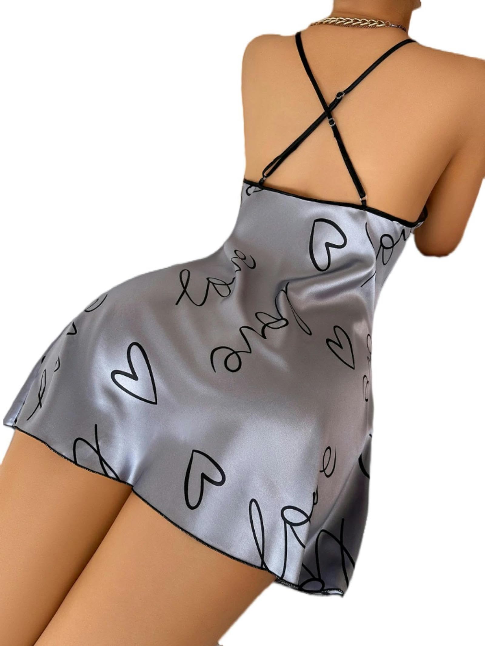 Robe de nuit en soie glacée de qualité supérieure au tombé fluide imprimé