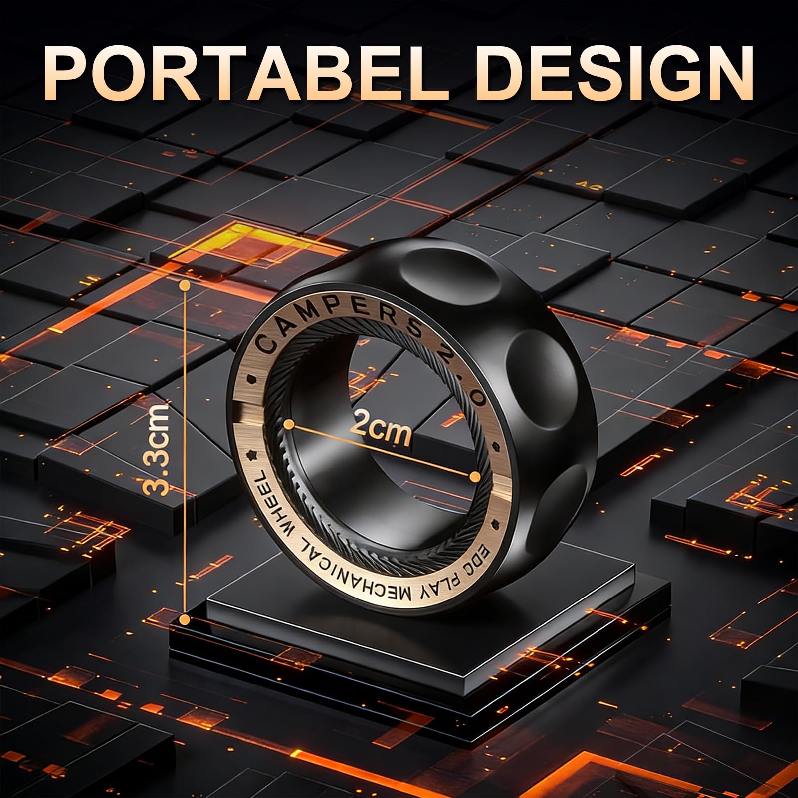 Anillo Antiestrés Fidget Slider, Juguete para Adultos, Deslizador Metálico con imán, Compresión Táctil,Anillos Giratorios,Regalos para Hombres y Mujeres,ADHD,Autism
