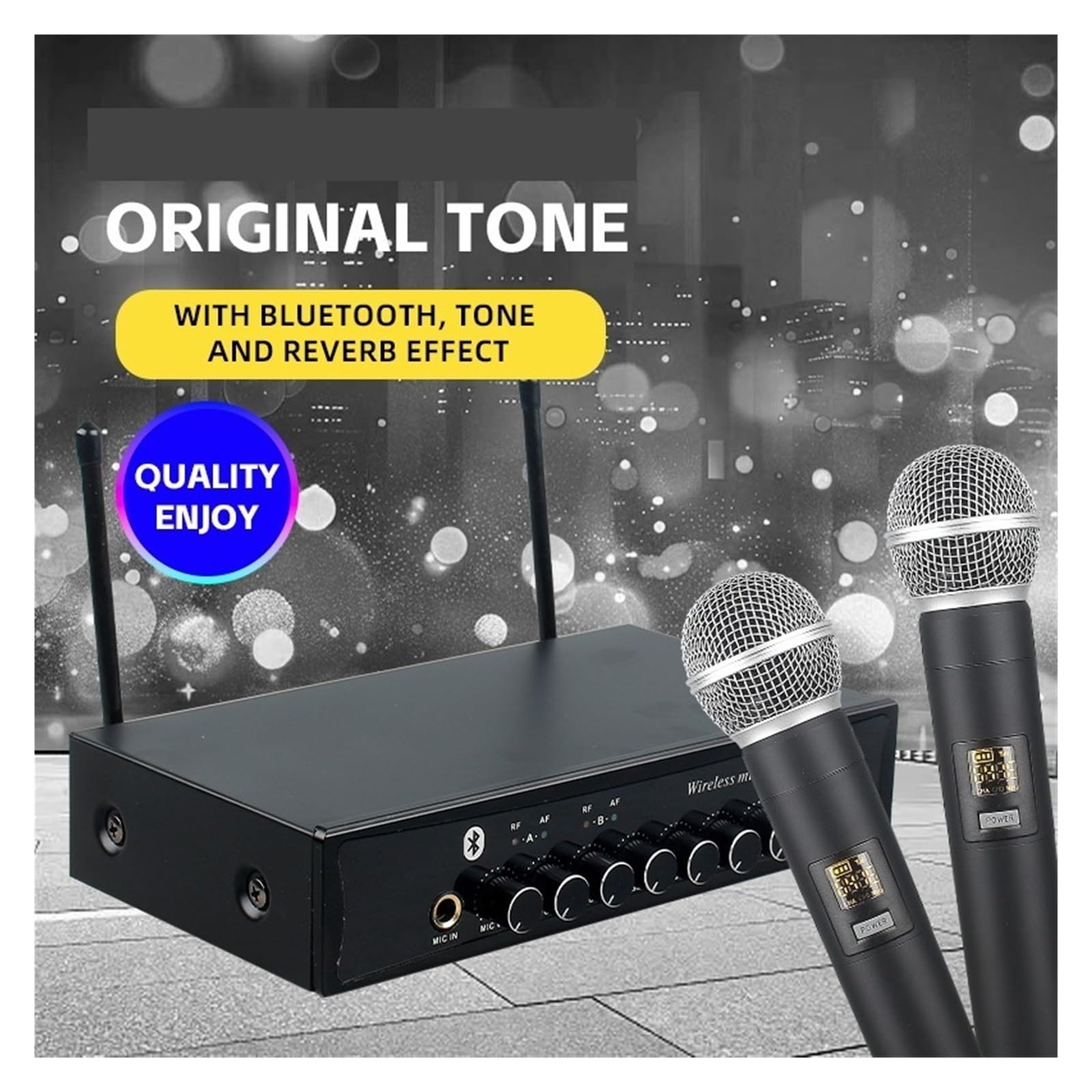 Bezprzewodowy System Mikrofonowy Do Karaoke UHF Z Pogłosem Ręczny, Dynamiczny Mikrofon Do Karaoke, Weselny Zespół Muzyczny