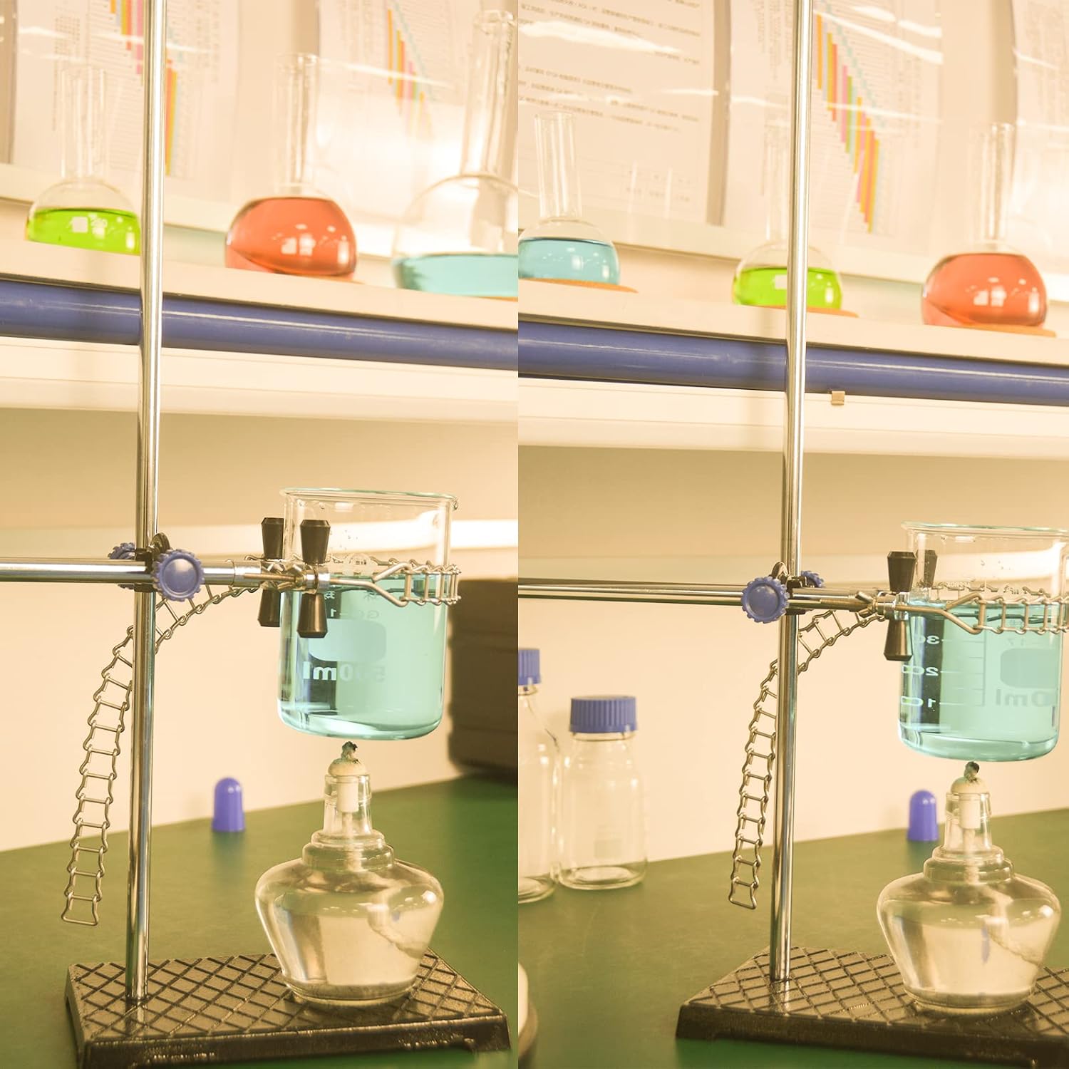 Heavy Laboratory Stand Support,24" Metalware Support Stand,Ring Stand,Lab Chain Clamp - Lab Beaker Chain Clamp Clip