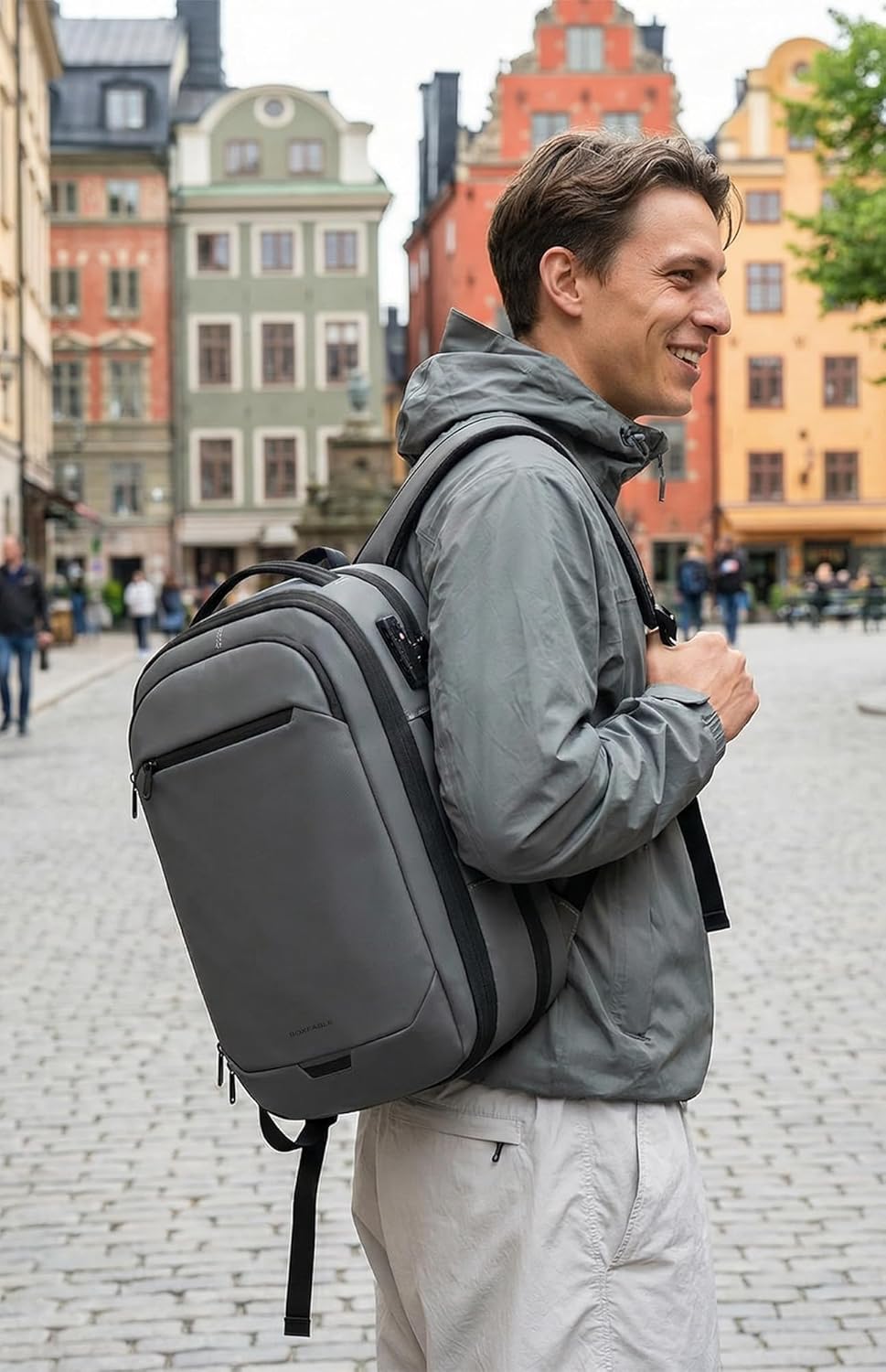 Vacuum Seal Travel Backpack 45L with Pump - Expandable Air Compression System, Water-Resistant Business TSA Lock, Laptop Backpack, Carry-On Suitcase Luggage, Gifts for Men