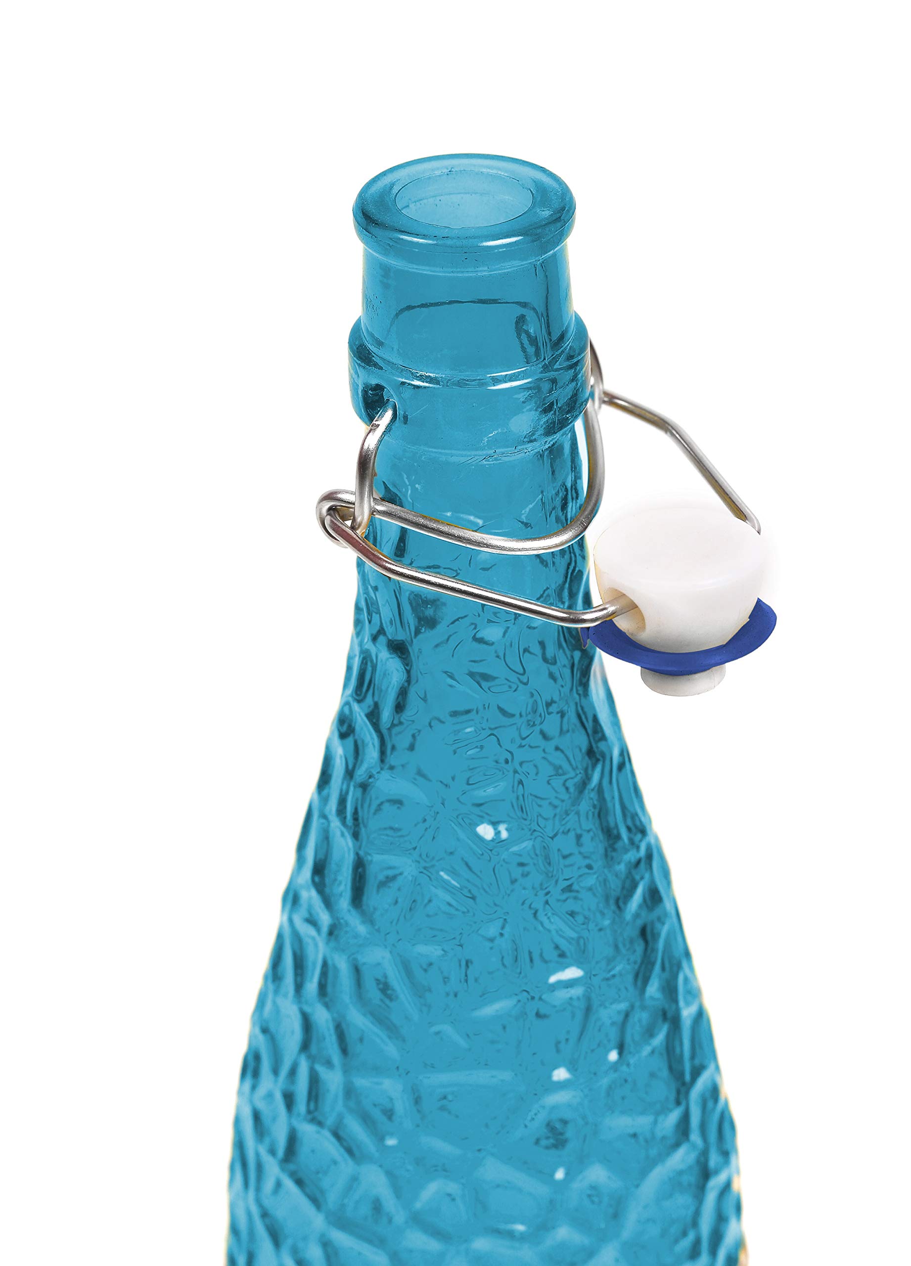 Machak Crick Glass Water Bottle For Fridge 1 ltr (Blue, 1) 1